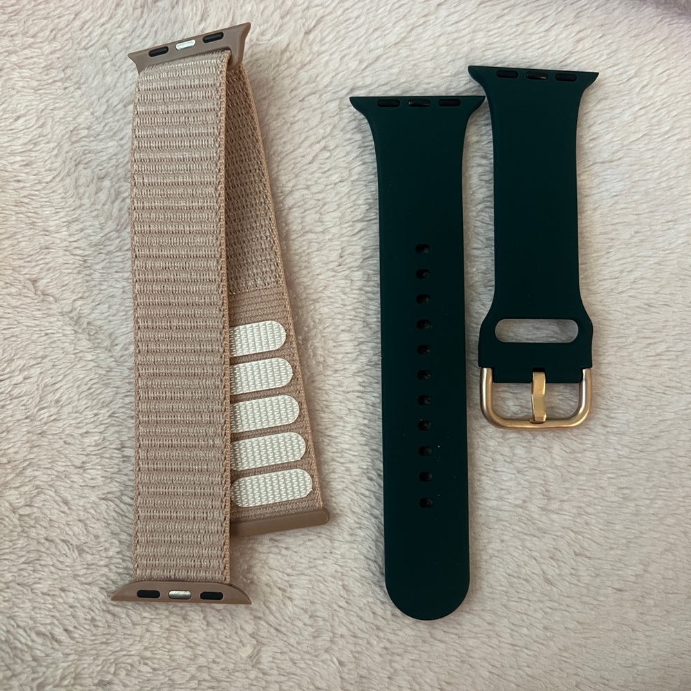 Pink/Tan & Navy Blue Apple Watch Bands